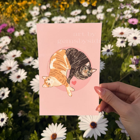 Cute Cats Art Print 4x6