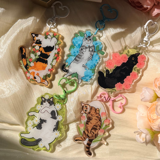 Flower Cat keychains
