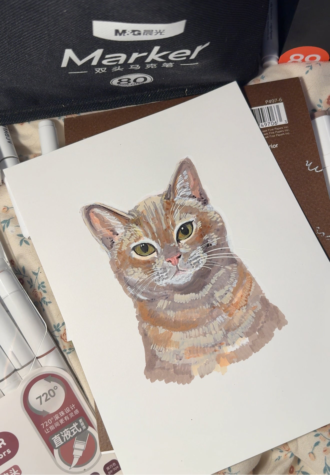 6x8 Single Cat Portrait Commission
