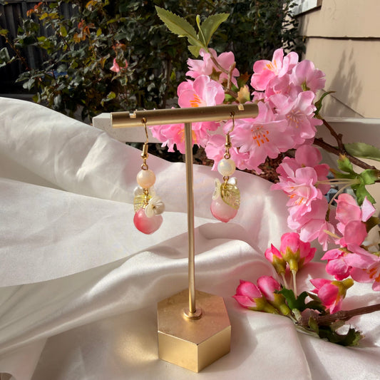 Peach blossom earrings
