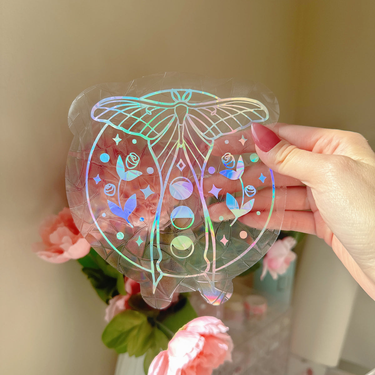 Moon Moth Sticker Moon Moth Suncatcher Sticker – gemsbysidney