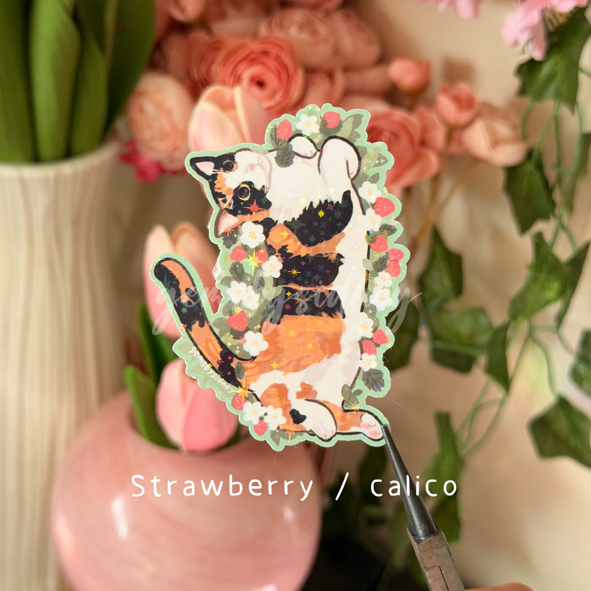 Flower cat stickers