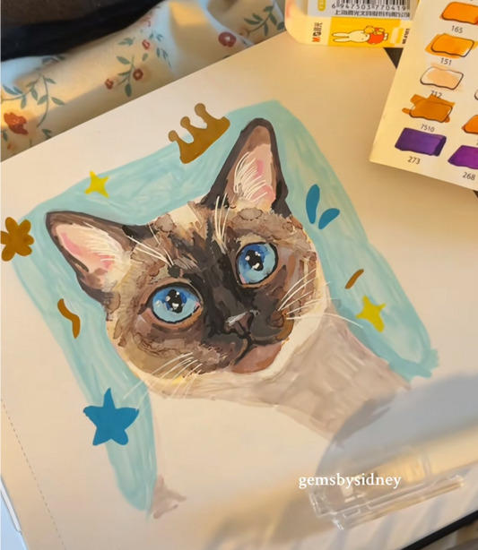 6x8 Single Cat Portrait Commission