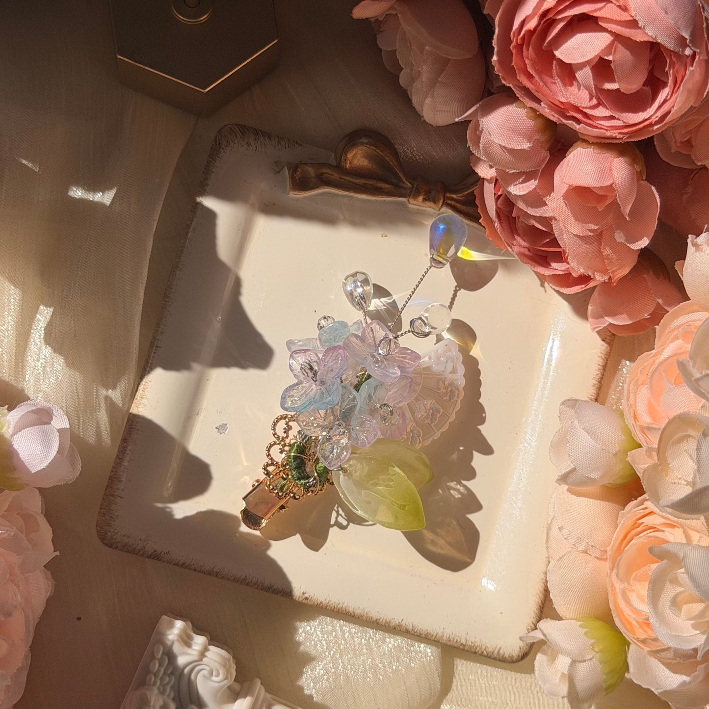 Hydrangea hair clip