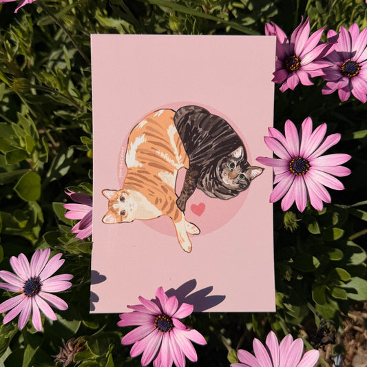 Cute Cats Art Print 4x6