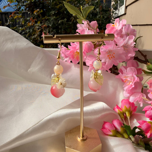 Peach blossom earrings