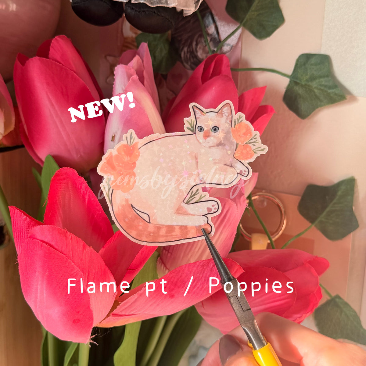Flower cat stickers