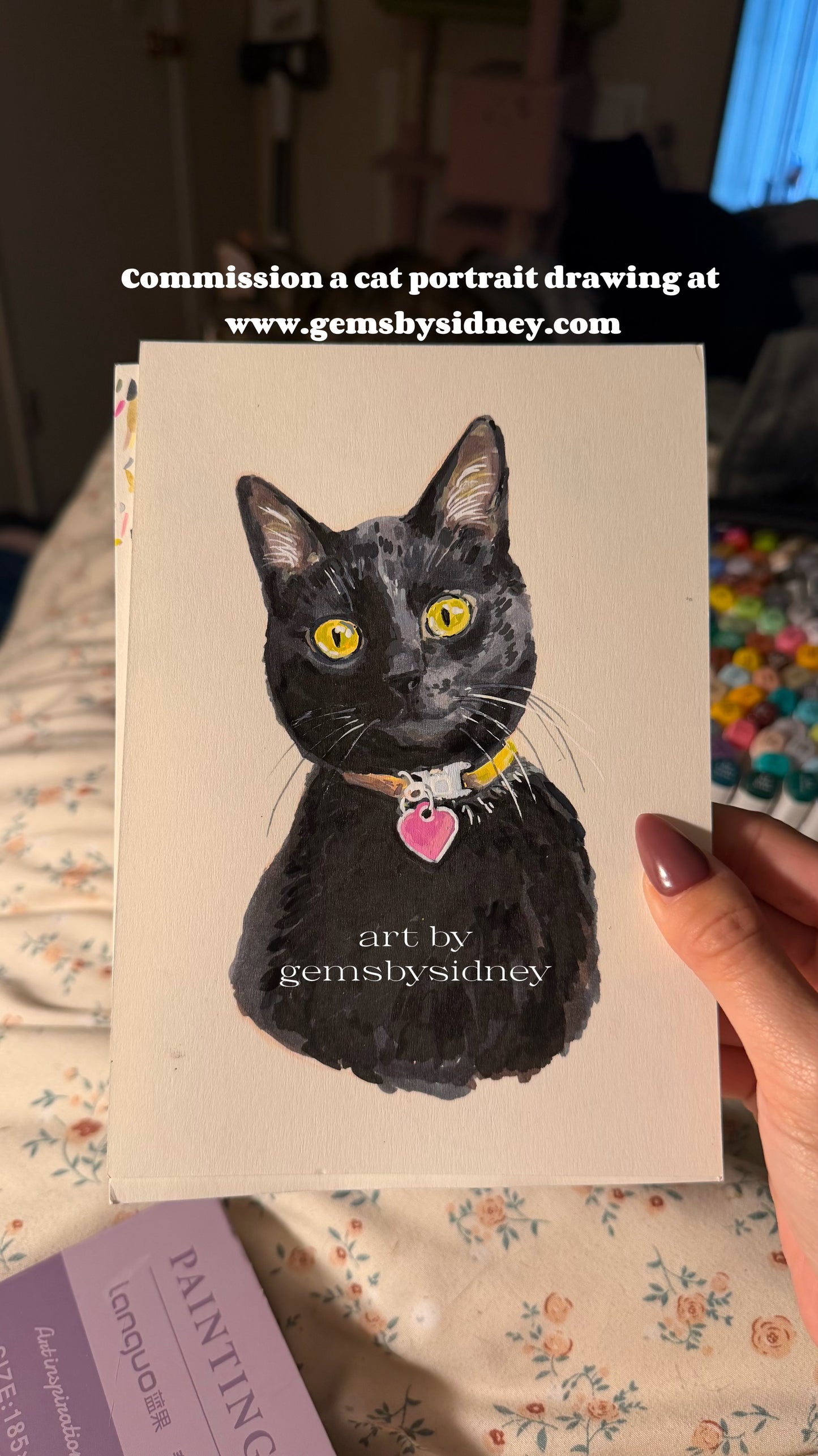 5x7 Single Cat Portrait Commission