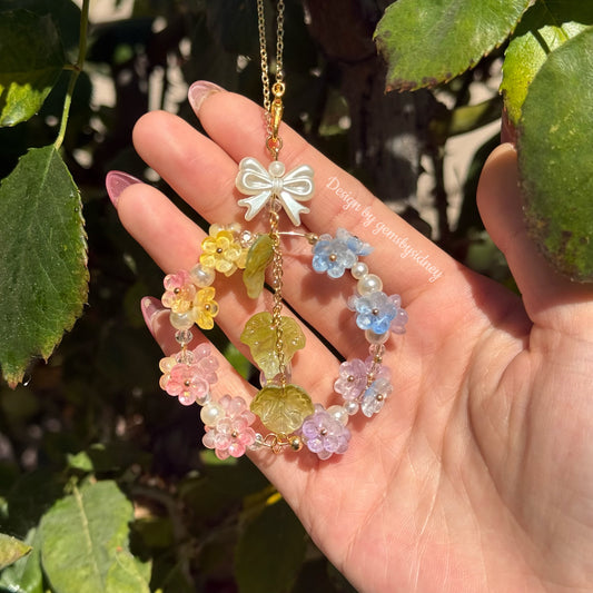 Pastel Meadow Wreath Car Charm