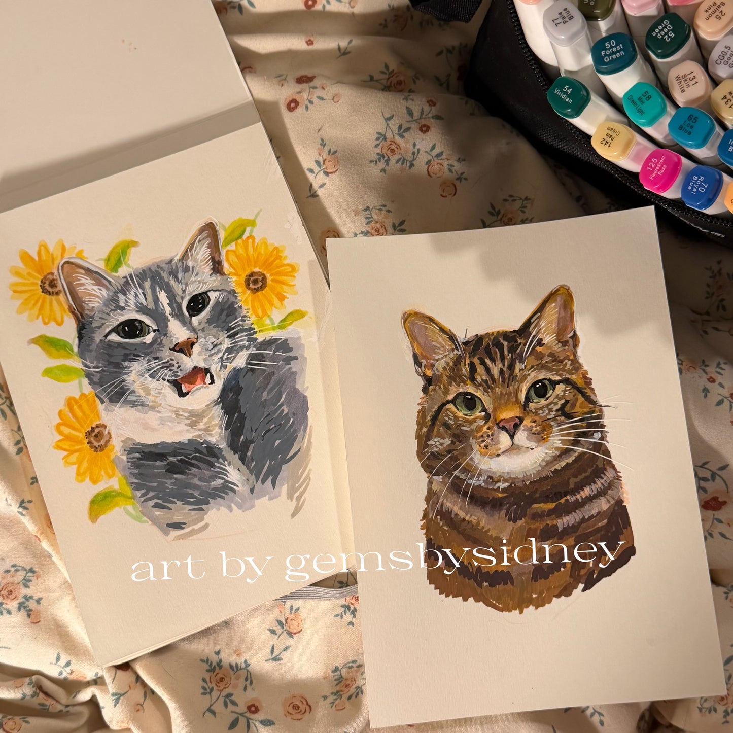 5x7 Single Cat Portrait Commission