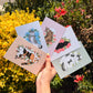 4x6 Flower cat postcards