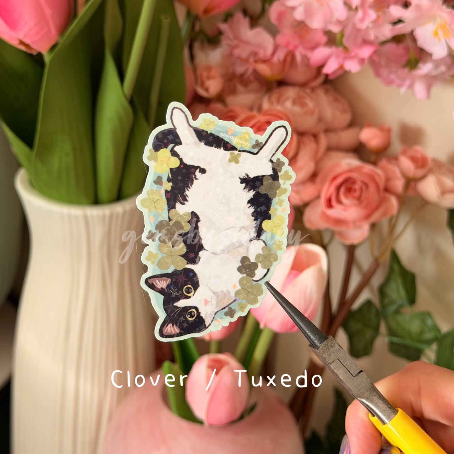 Flower cat stickers