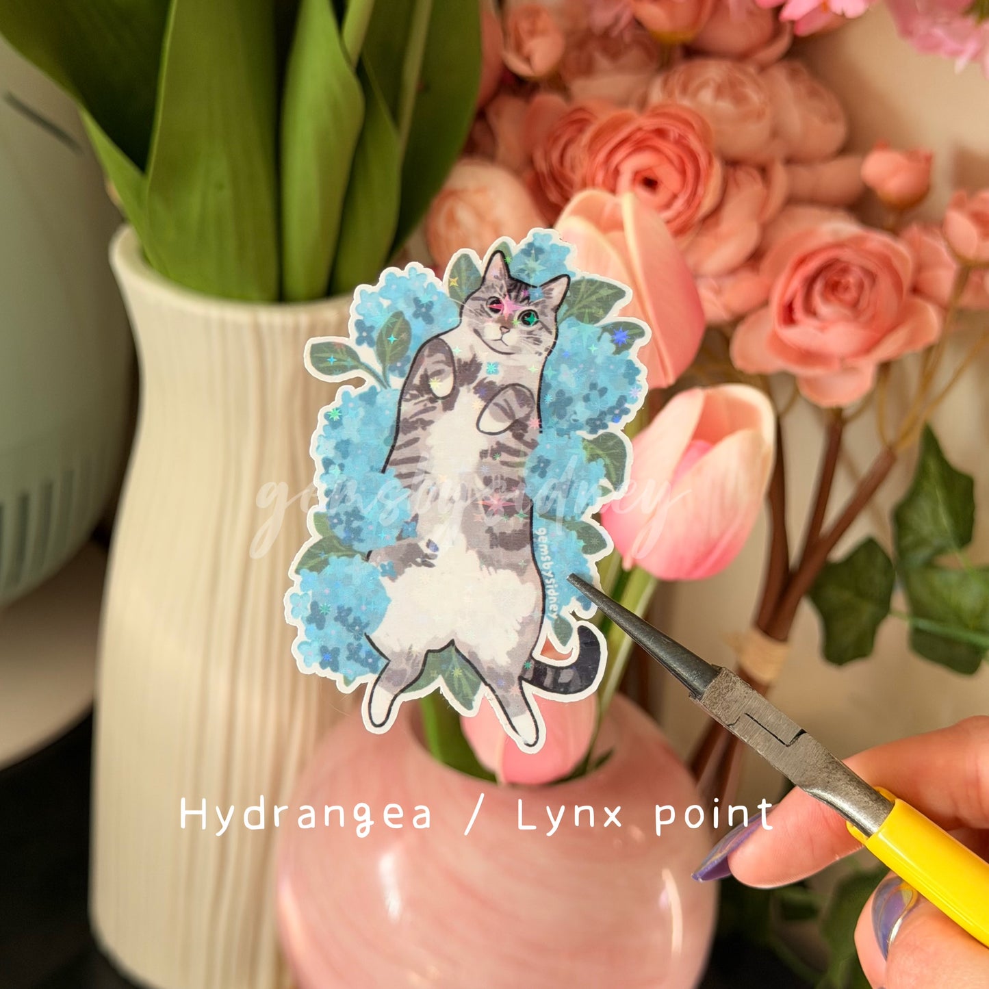 Flower cat stickers