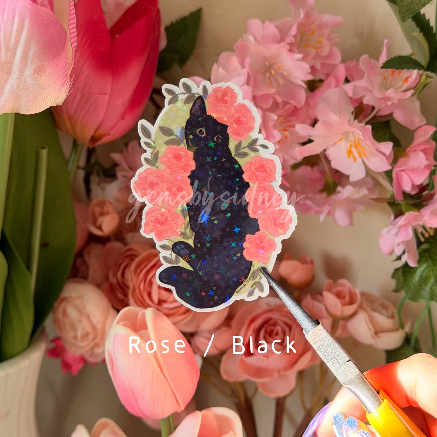 Flower cat stickers