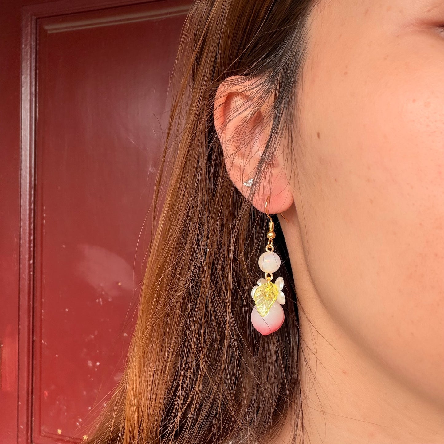 Peach blossom earrings
