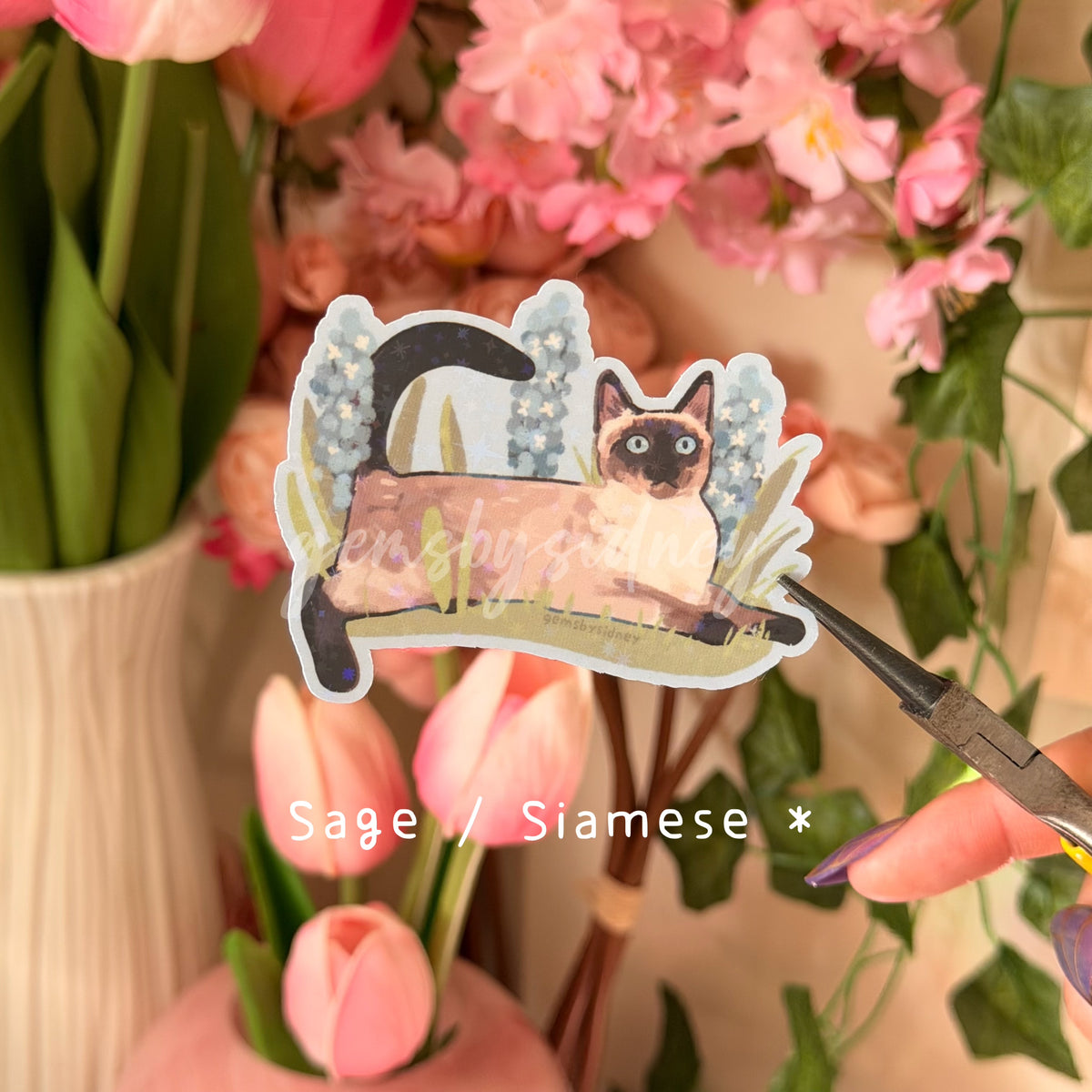 Flower cat stickers