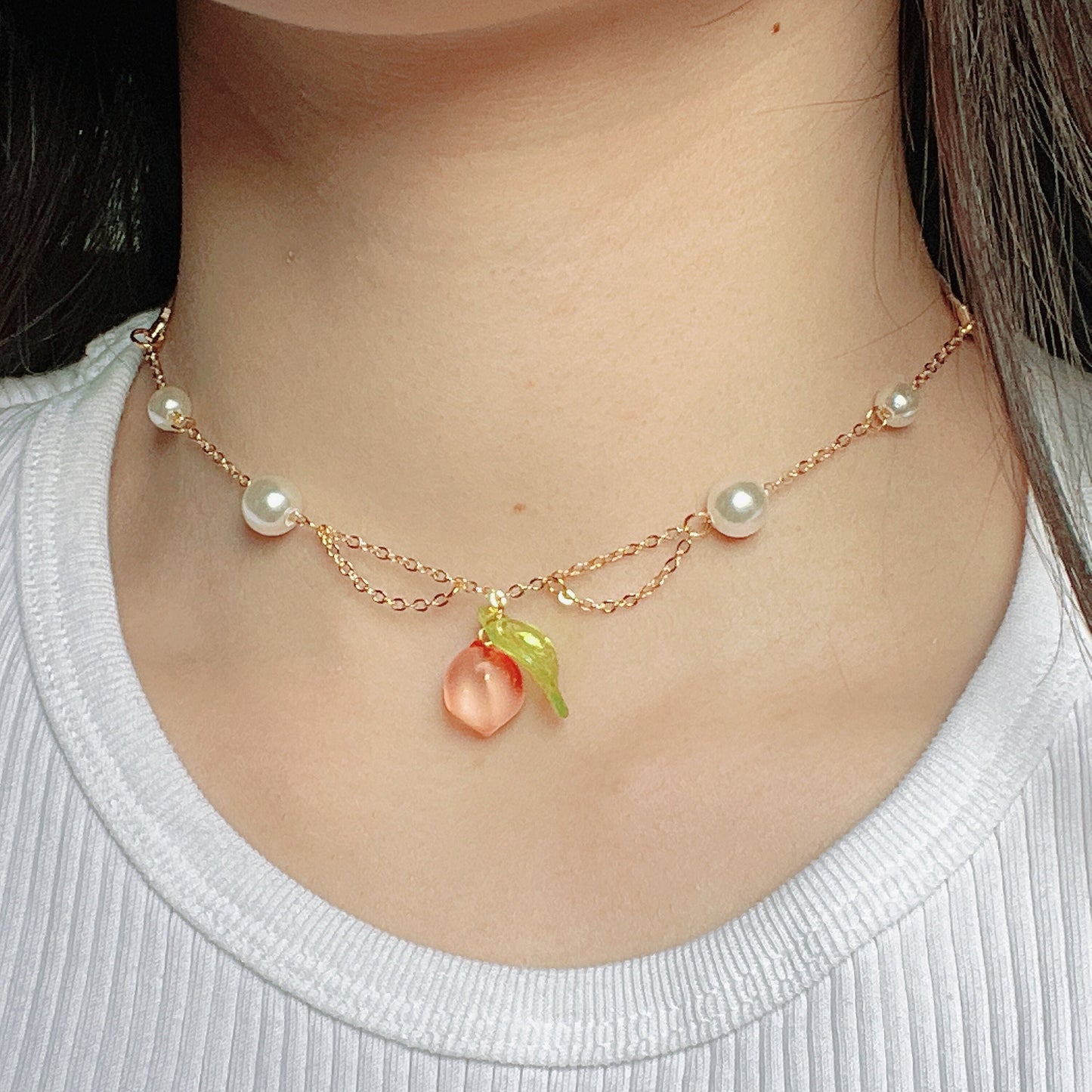 Peach Pendant Choker