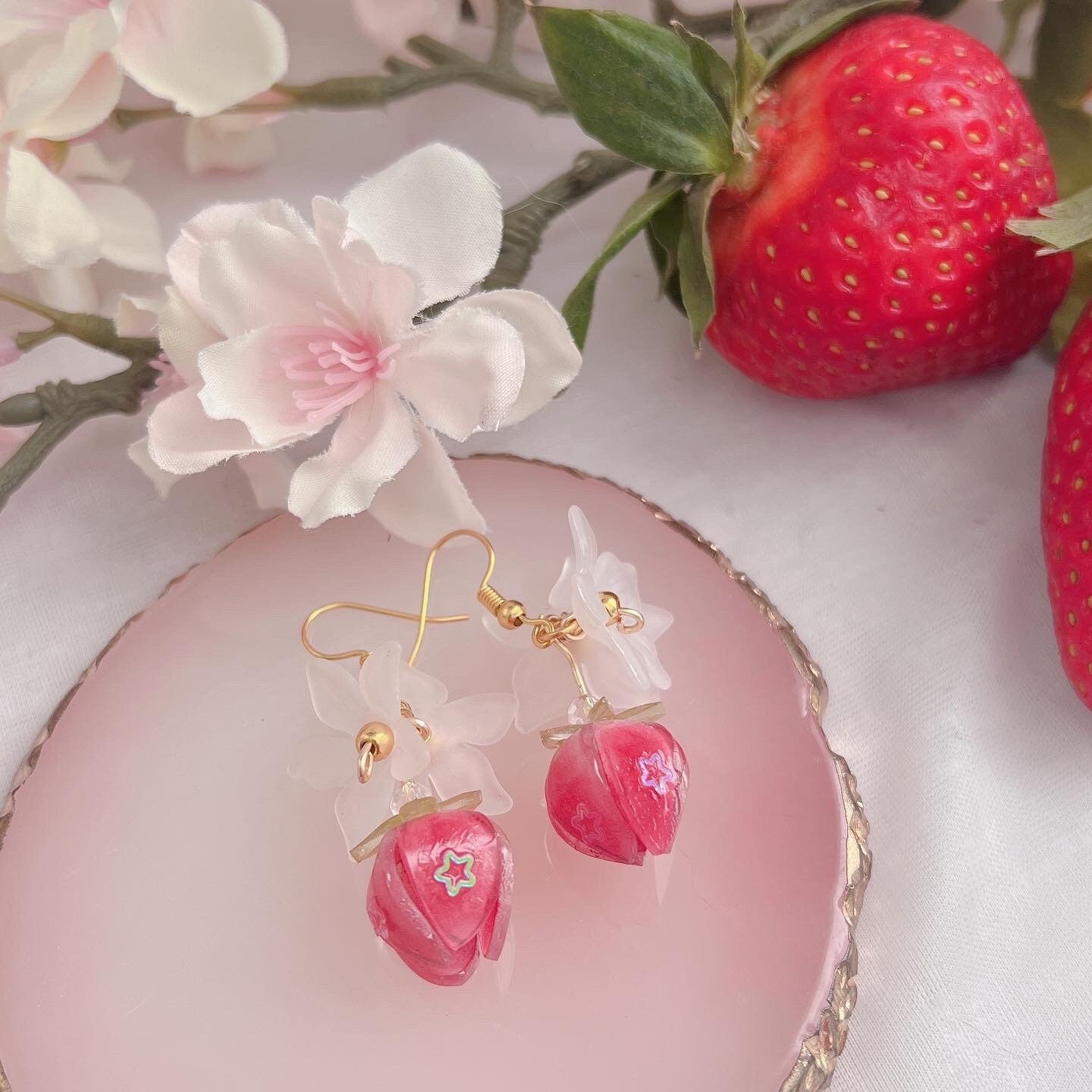 Strawberry blossom Earrings