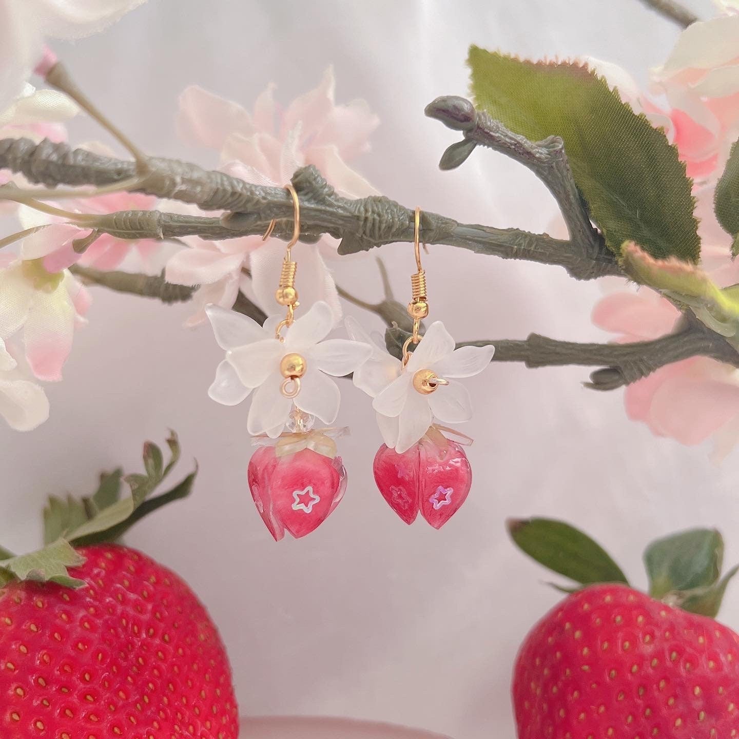 Strawberry blossom Earrings