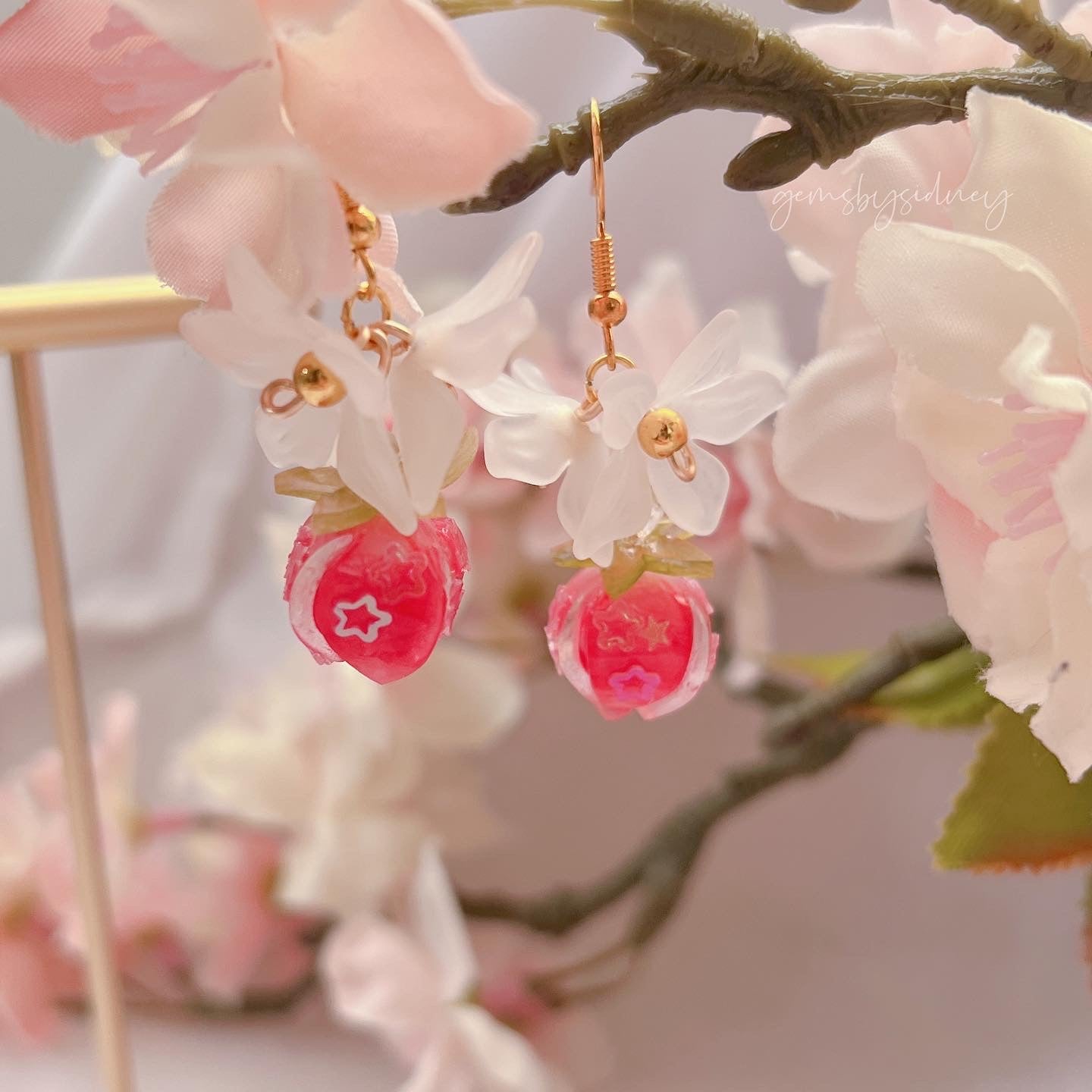 Strawberry blossom Earrings